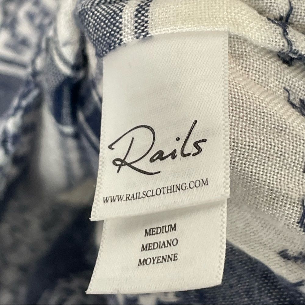 Rails Lily Sapphire Jaquard Long Sleeve Navy & Wh… - image 6